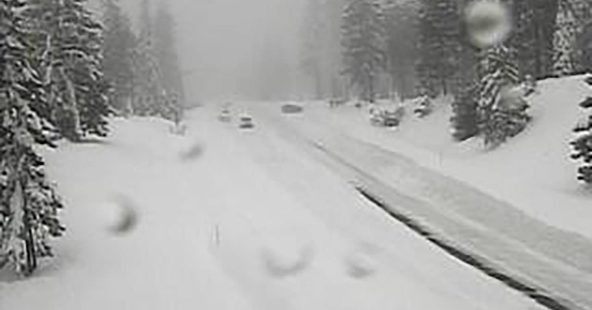 Snowstorm blankets Northern California, with hurricane-force winds and blizzard conditions reported