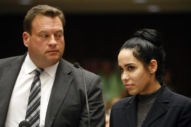 LOS ANGELES, CA  JANUARY 17, 2014 -- Nadya Suleman, right, known as Octomom appeared in a Los Angele 