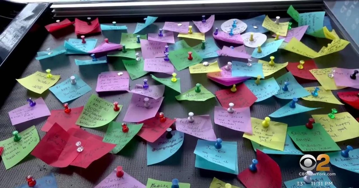 New Year's Eve wishing wall on display in Times Square CBS New York