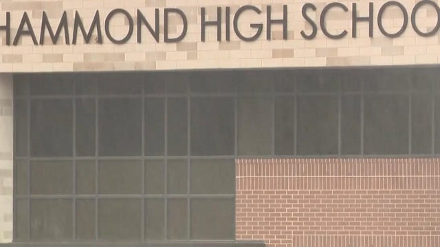 Blue police lights on a car 