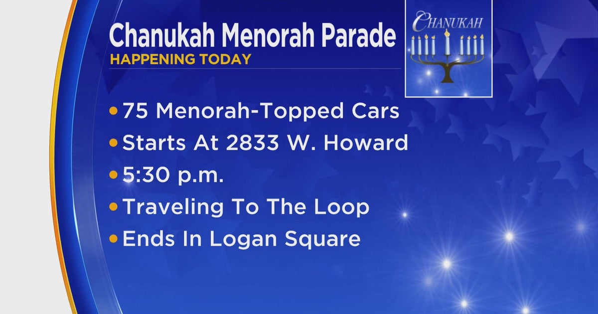 Chanukah Car Menorah Parade tonight in Rogers Park CBS Chicago