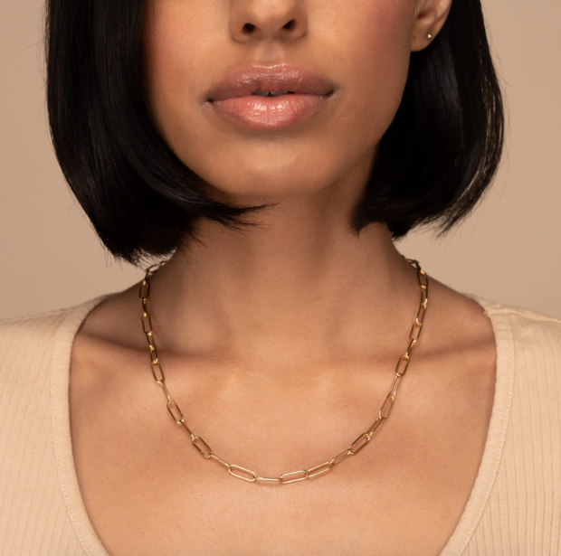 Paperclip necklaces: Meijuri bold link chain necklace 