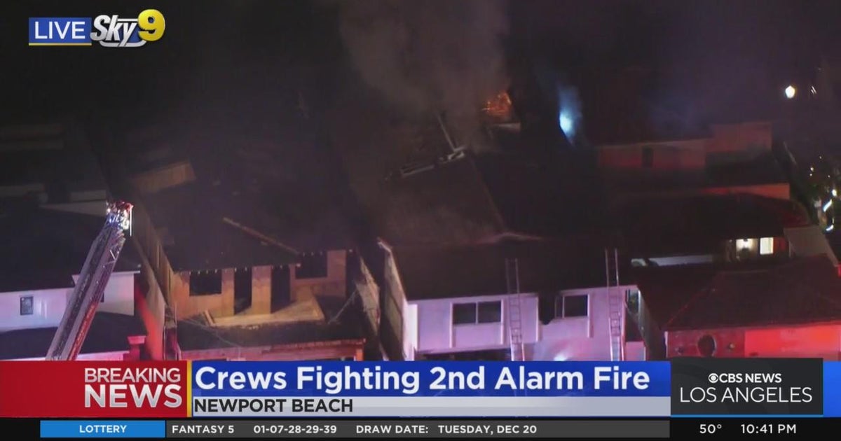 Firefighters battling Second Alarm fire on Lido Isle in Newport Beach CBS Los Angeles