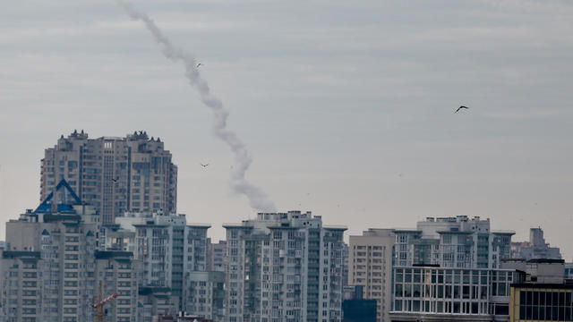 Ukrainian air defence system intercepts Russian rockets in Kyiv 