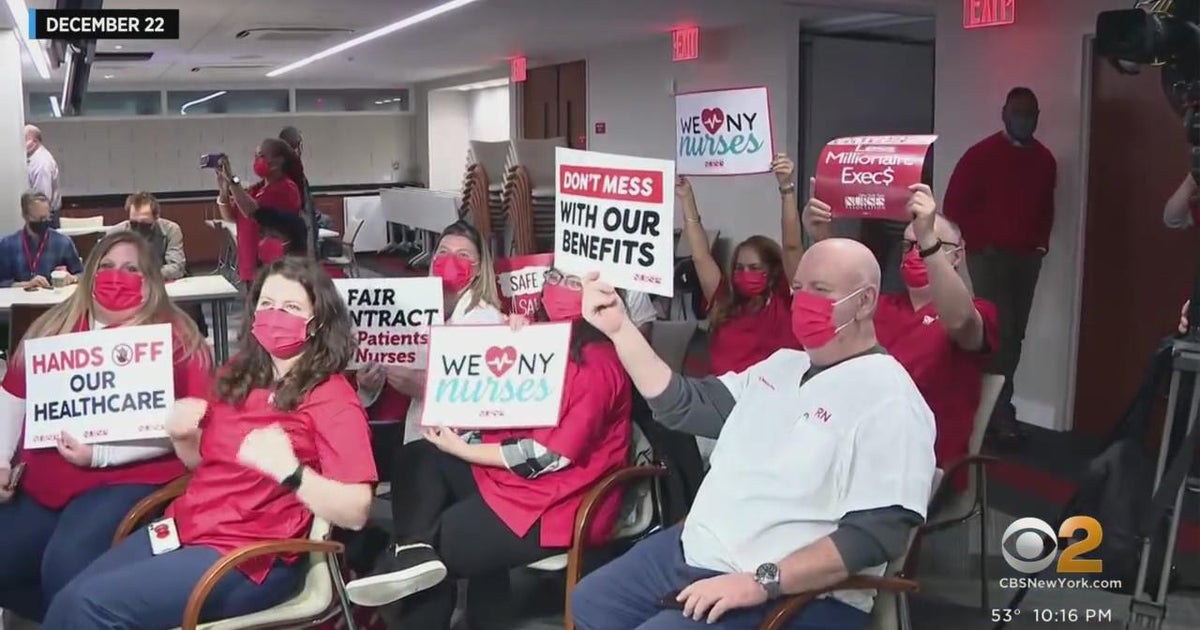 16,000 nurses across NYC could go on strike Jan. 9 - CBS New York