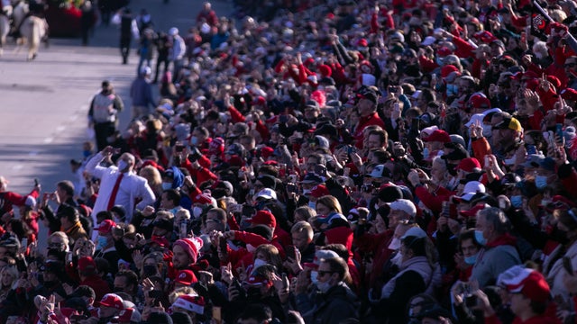 People atttend the 2022 Rose Bowl Parade 