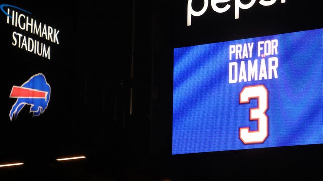 Scene from a vigil for Damar Hamlin 