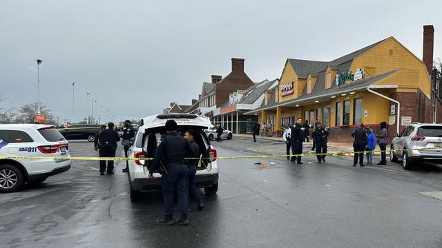 Blue police lights on a car 