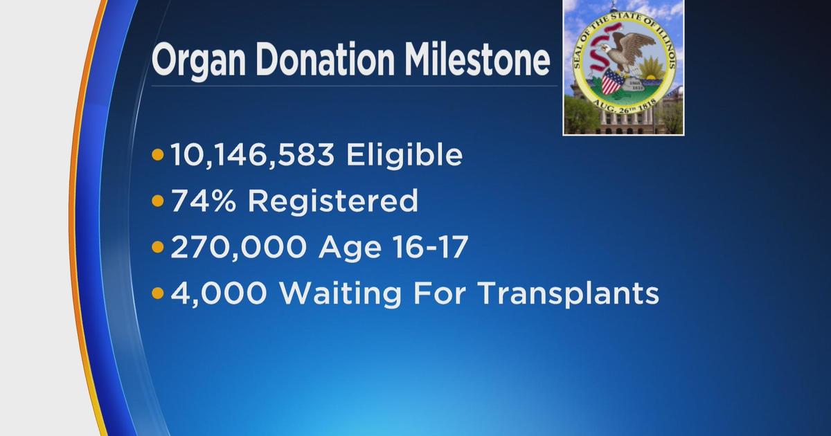 7.5 million in Illinois registered as organ and tissue donors