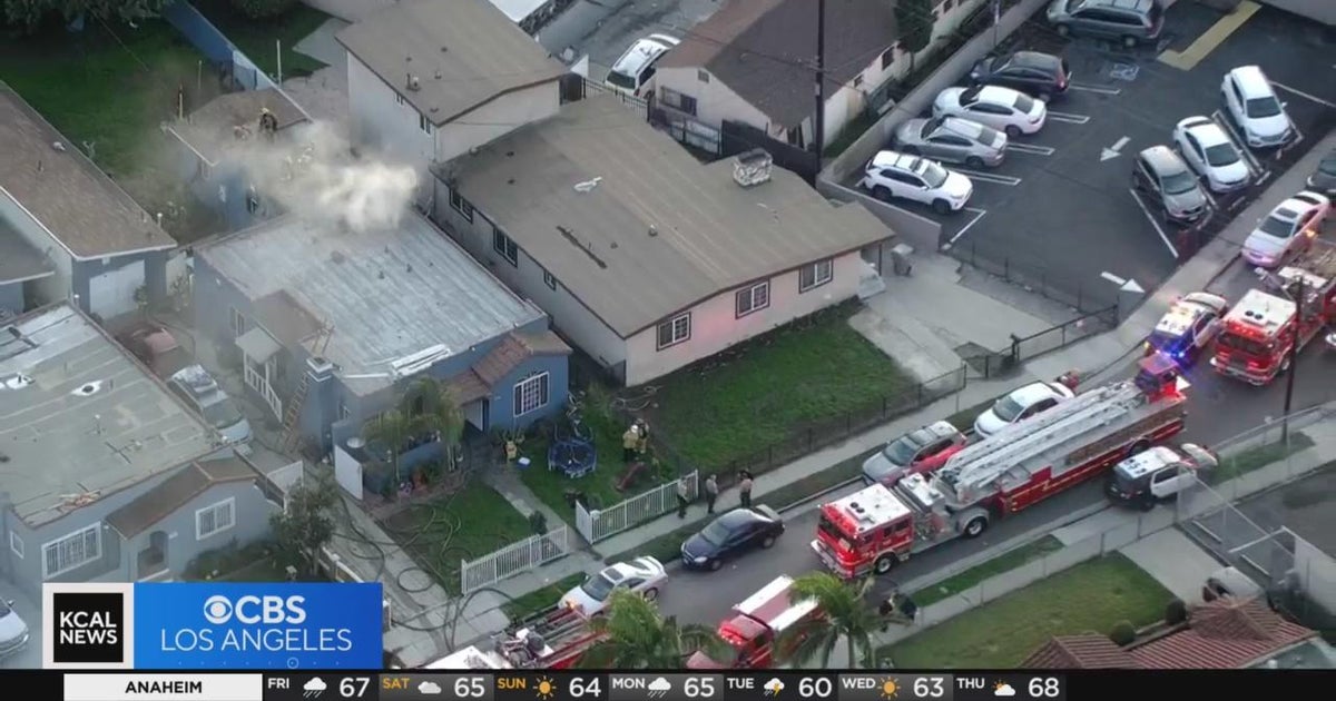 Firefighters battle house fire in Lynwood CBS Los Angeles