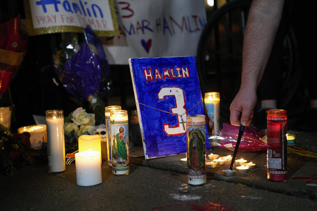 Vigil Held Following Hospitalization of Buffalo Bills Player Damar Hamlin 