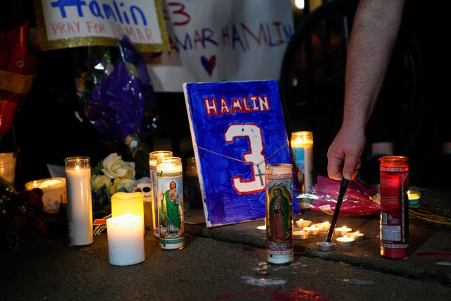 Vigil Held Following Hospitalization of Buffalo Bills Player Damar Hamlin 