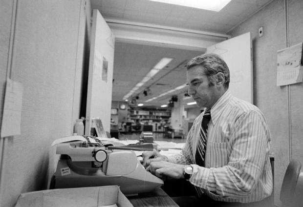 Bernard Kalb in CBS Newsroom, 1972 