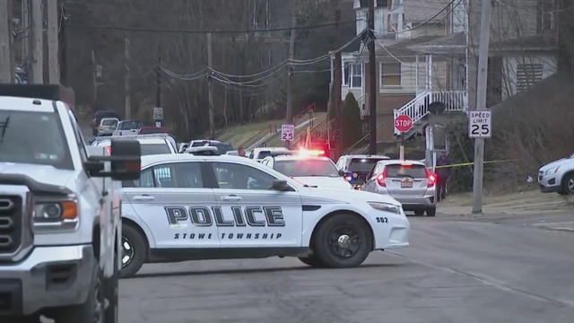 Blue police lights on a car 
