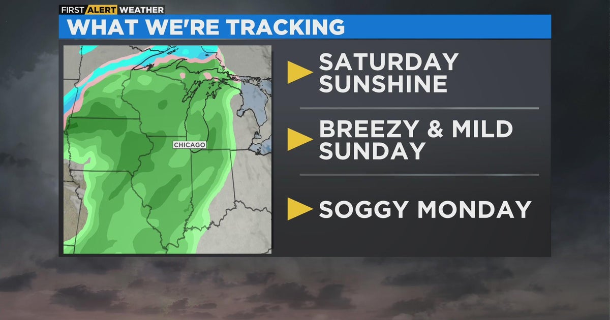 Chicago First Alert Weather: Saturday sunshine, soggy Monday - CBS Chicago