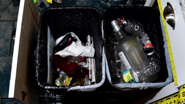Bottles in trash