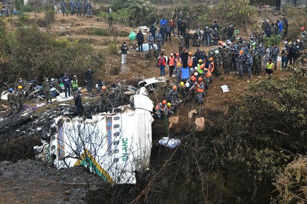 Nepal plane crash scene 