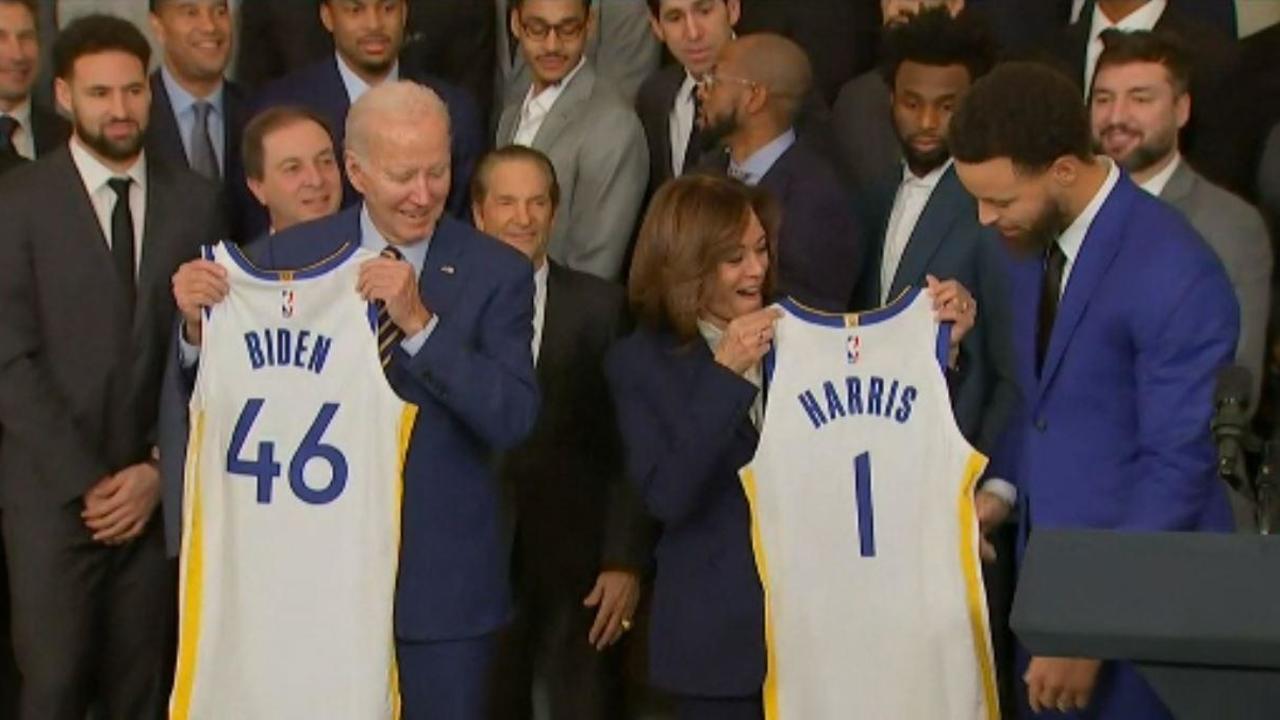 Biden welcomes NBA Champion Warriors, pledges support for California