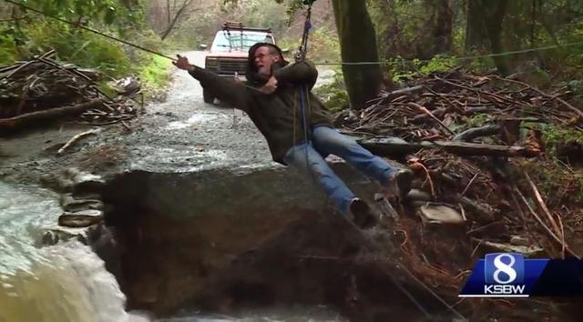 Santa Cruz County community uses zip line to access their homes