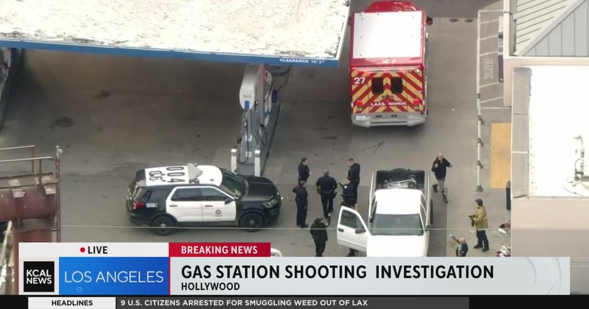 Hollywood gas station shooting CBS Los Angeles