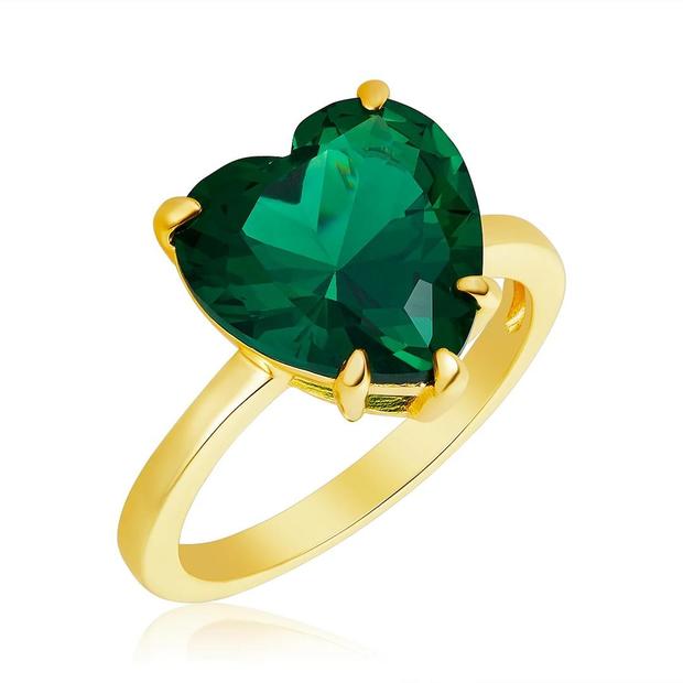 Melinda Maria The Allison Emerald Heart Ring 