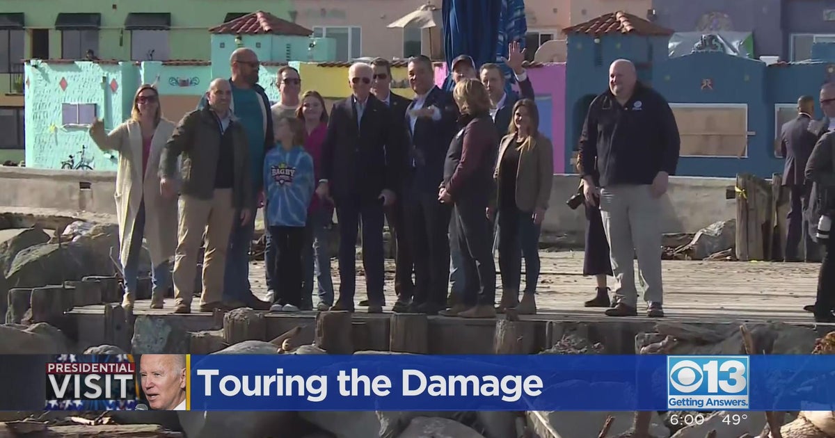 Biden tours storm damage, amends California declaration to cover all cleanup costs