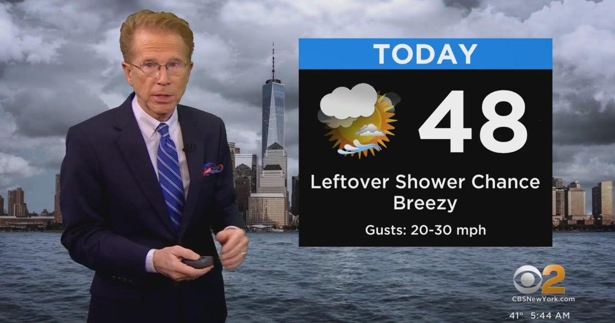 First Alert Weather Lingering showers CBS New York