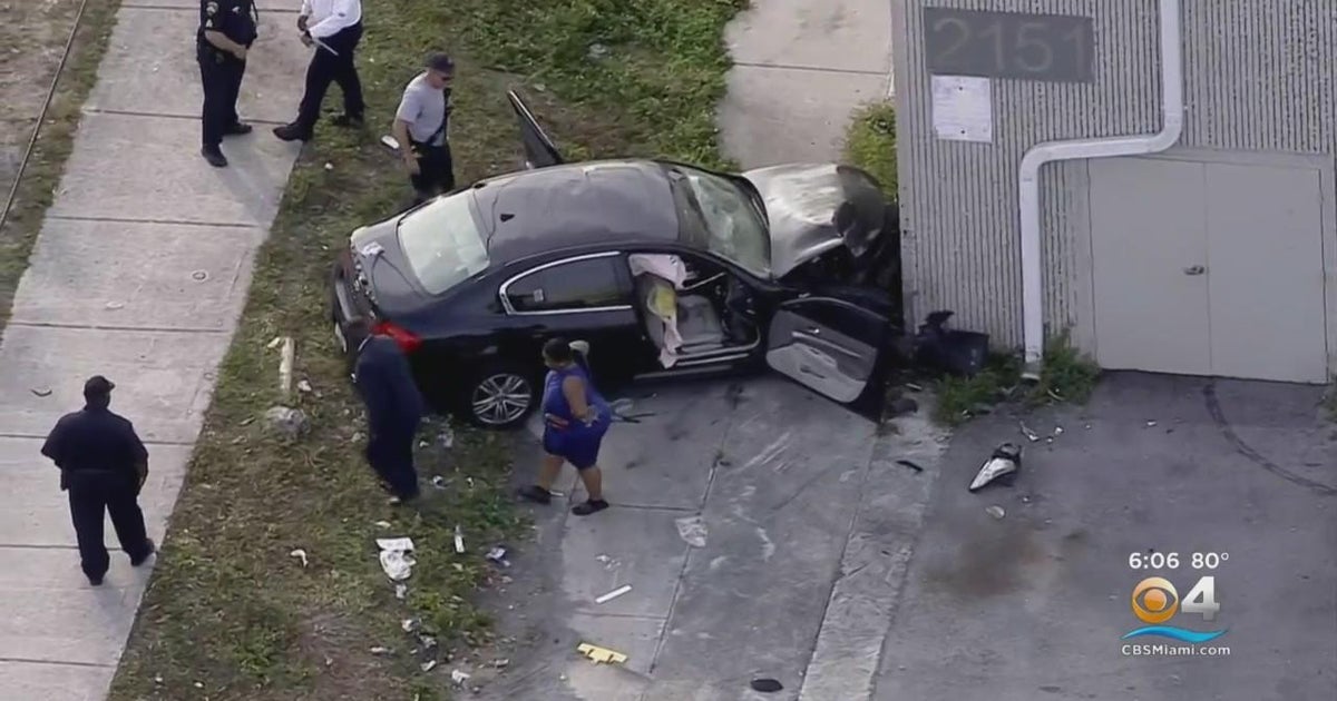 Five hospitalized after car slams into Opalocka building CBS Miami