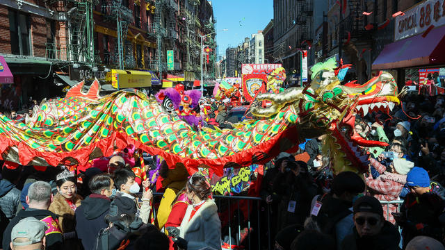 24th Annual Chinese Lunar New Year Parade and Festival is celebrated in Chinatown of New York City, United States on February 20, 2022. 