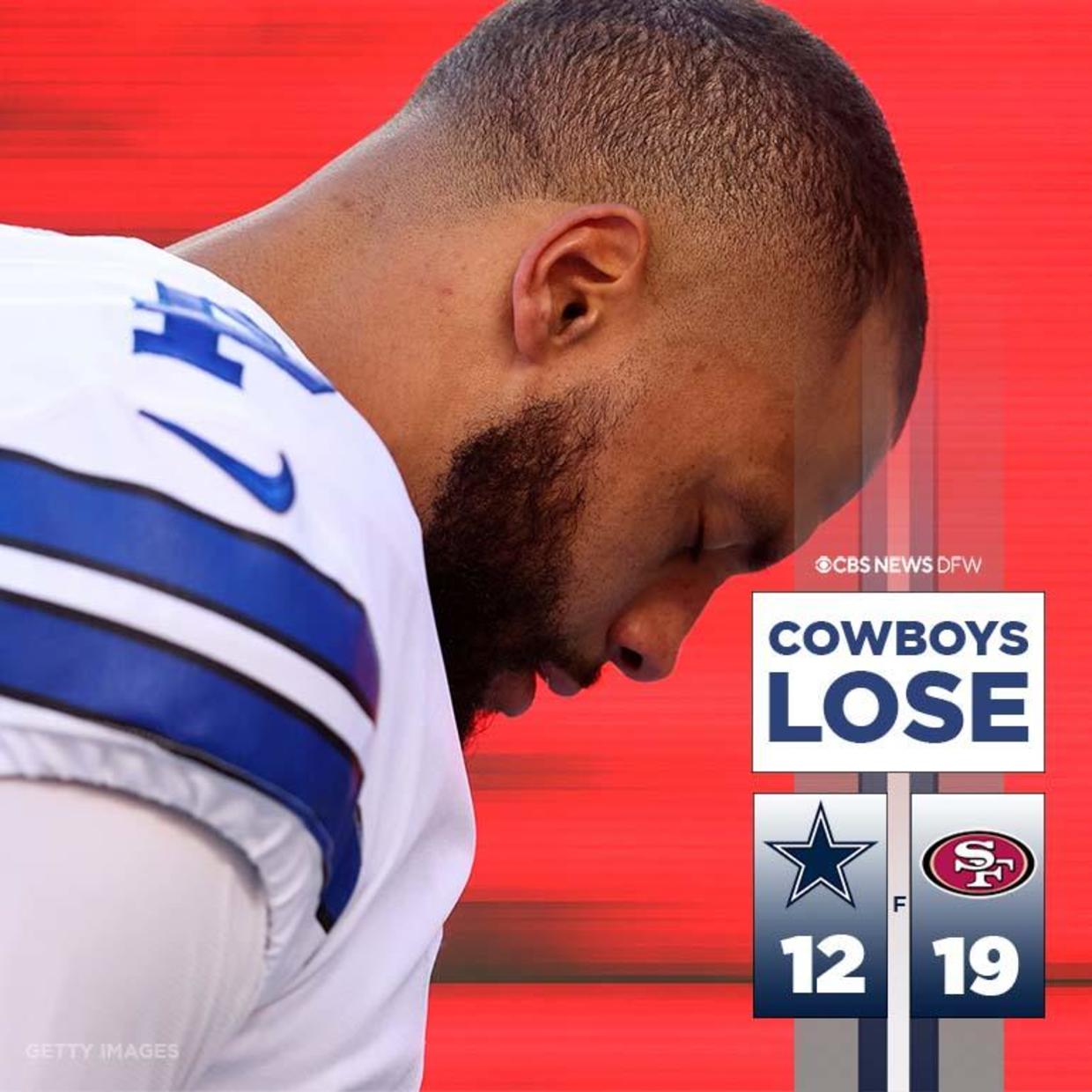 Cowboys playoff dreams over after falling 1912 to 49ers CBS Texas