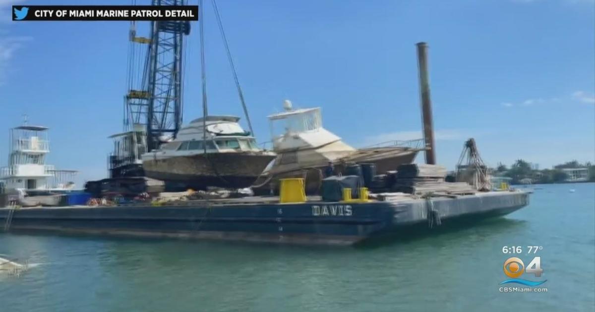 Abandoned, Wrecked Boats Removed From Ocean - CBS Miami