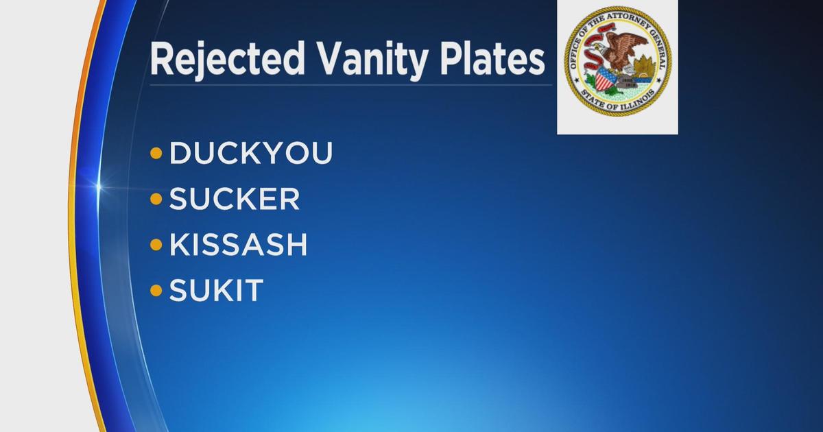 Illinois Reveals Rejected Custom License Plates CBS Chicago   1ca3c009790035add115a6e69a483d24 