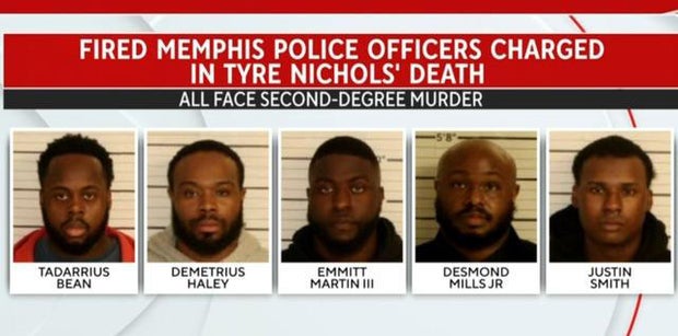 5 former Memphis police officers charged in Tyre Nichols death