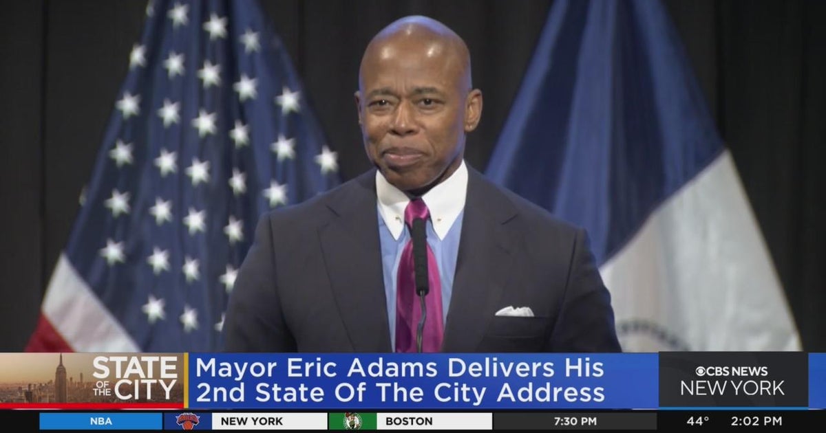 See it: Mayor Eric Adams delivers 2nd State of the City Address - CBS ...