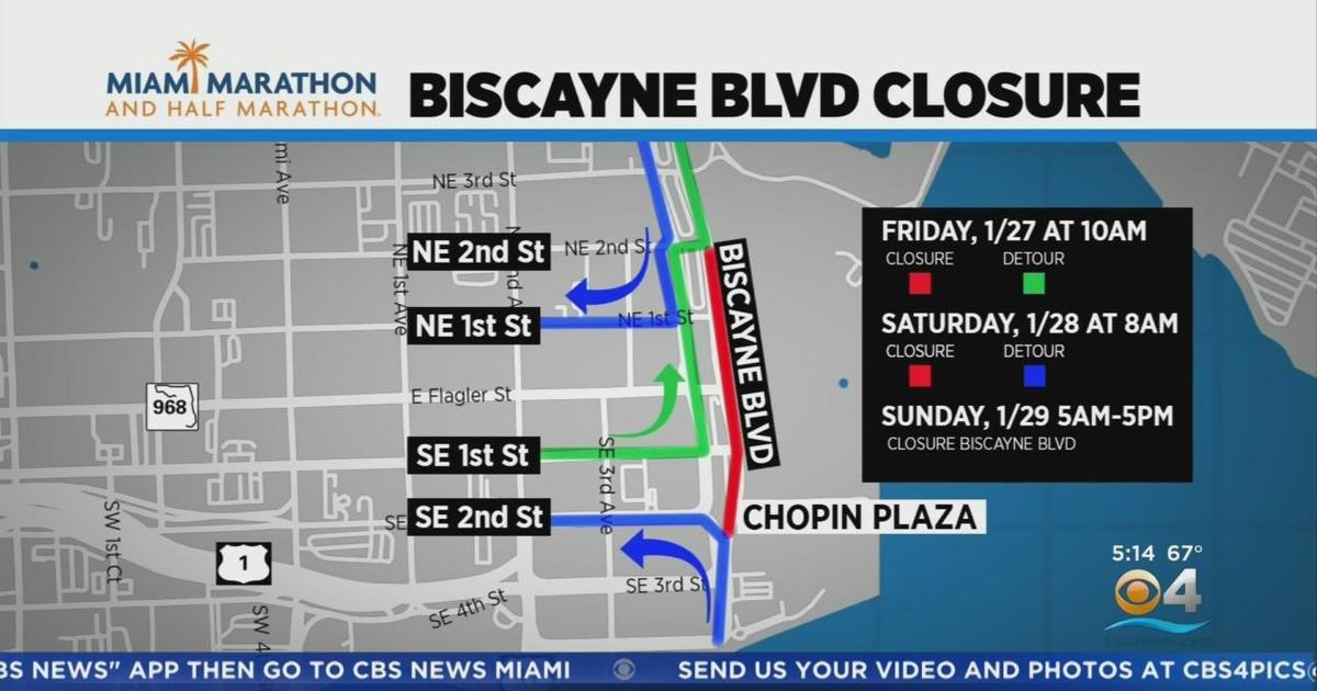 Road closures ahead of Life Time Miami Marathon and Half Marathon