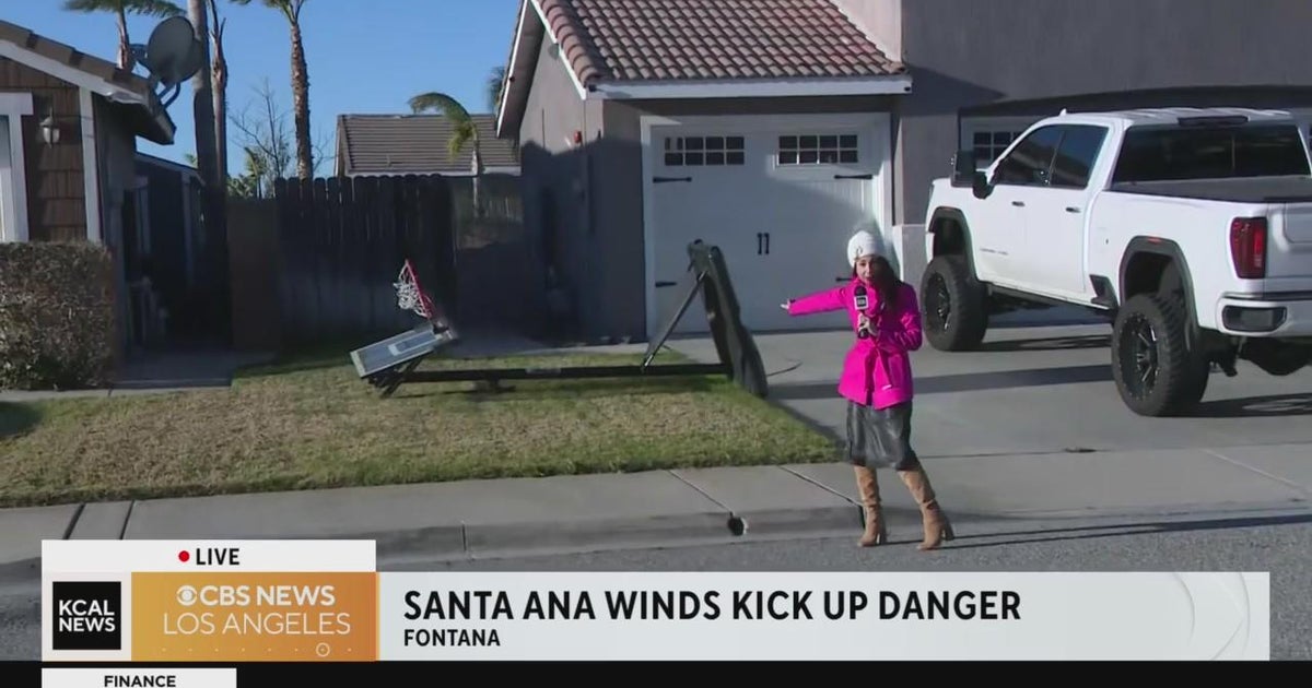 Gusty Santa Ana winds scattering debris across Inland Empire CBS Los Angeles