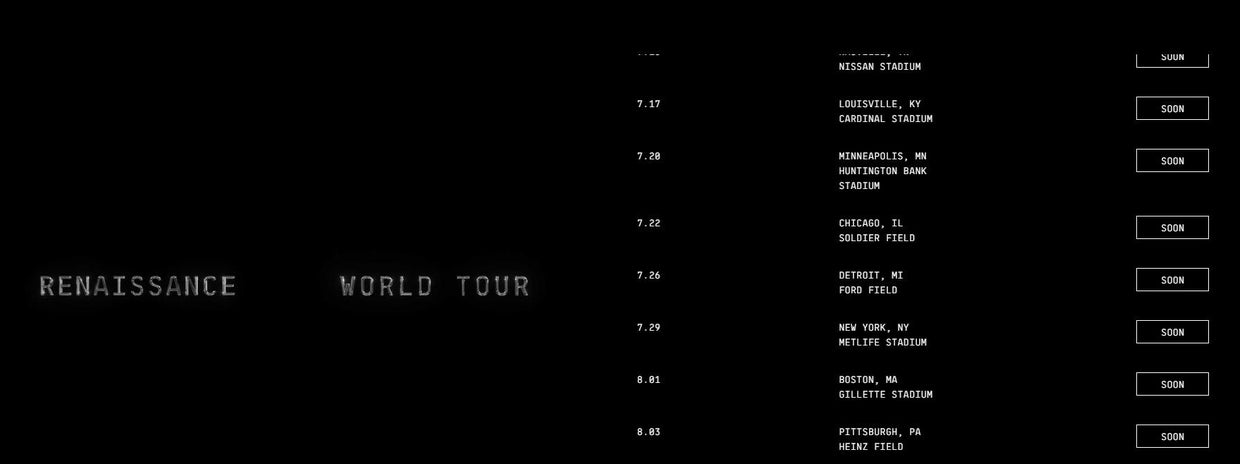 Beyonce bringing 'RENAISSANCE' World Tour to Pittsburgh this summer ...