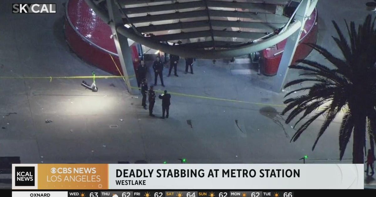 One dead in Westlake Metro station stabbing; suspect at large - CBS Los ...
