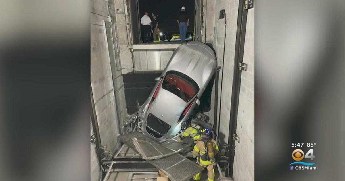 Ferrari located dangling in elevator shaft in Palm Seashore County