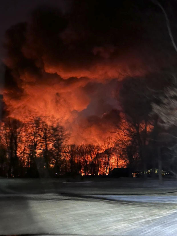 50-car train derailment in Ohio causes massive fire, evacuations