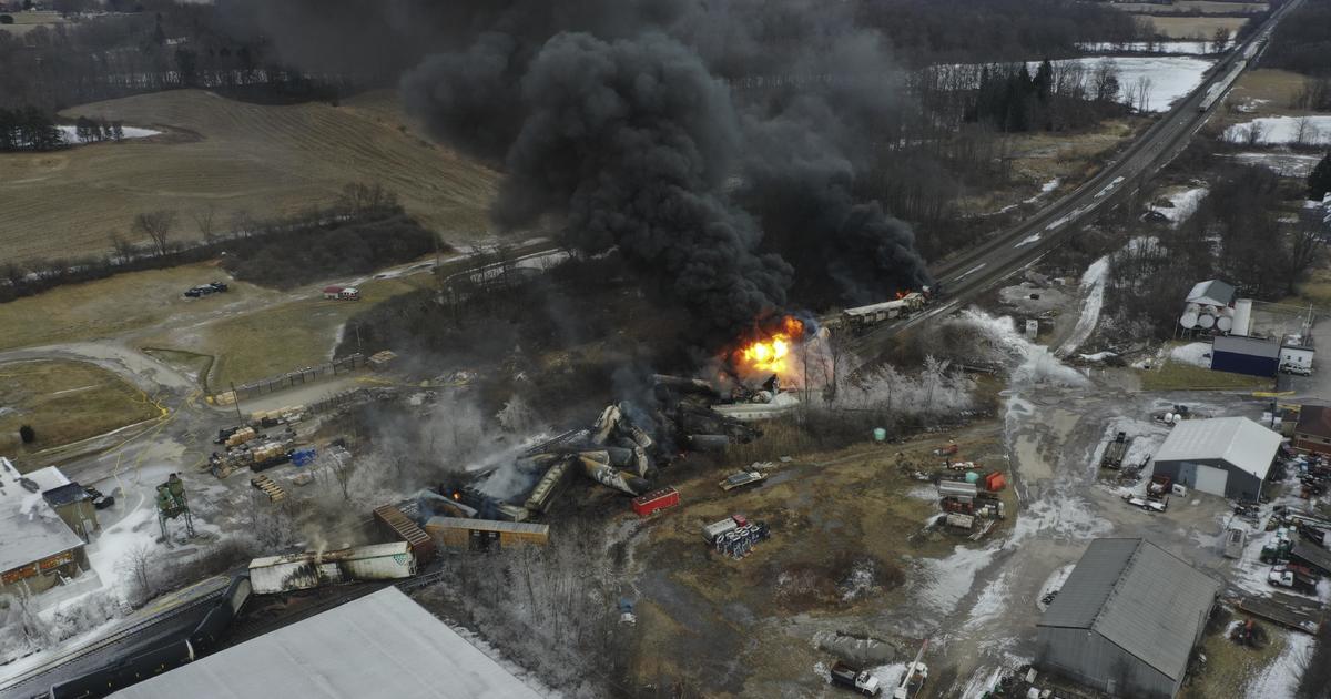 Evacuation order remains in effect at the scene of 50-car train derailment thumbnail