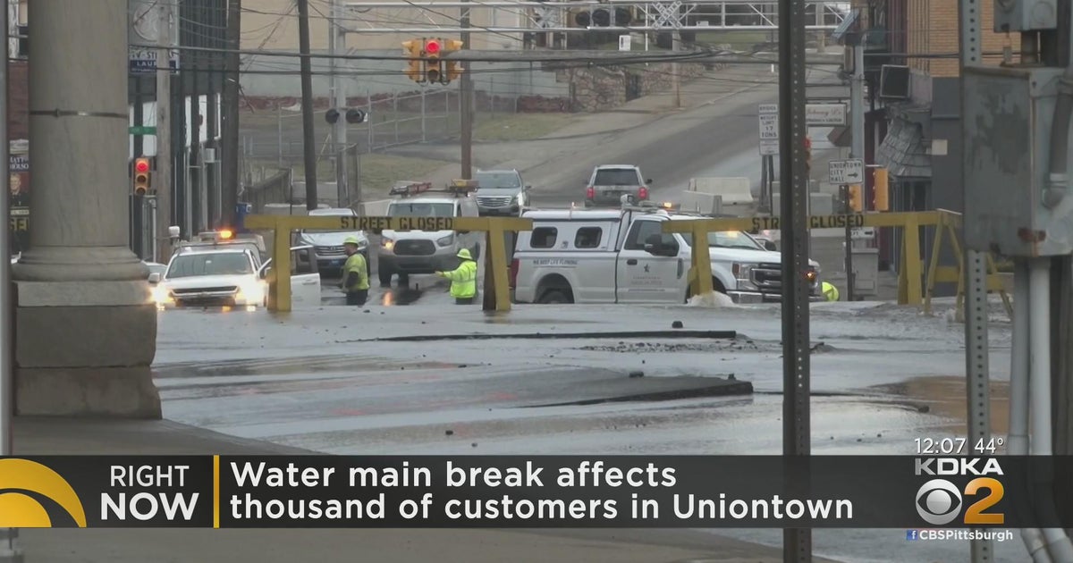 Water main break disrupts service in Uniontown - CBS Pittsburgh