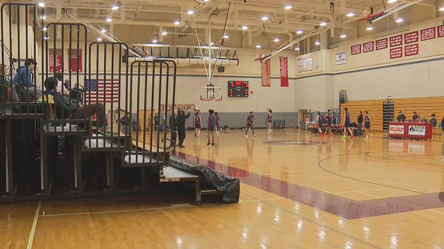 Wellesley High School basketball court 