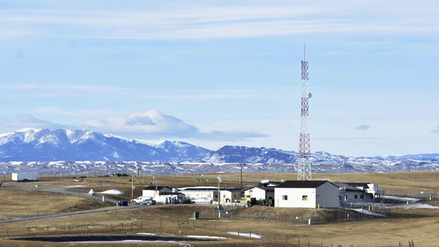 View of mountains with Air Force facility in front 