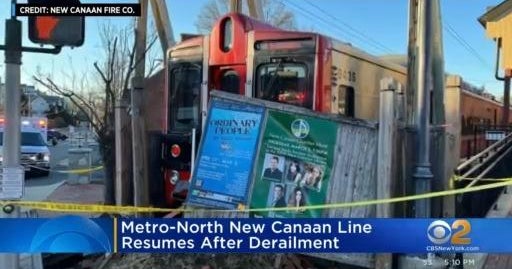 MetroNorth New Canaan line resumes service after derailment CBS New York