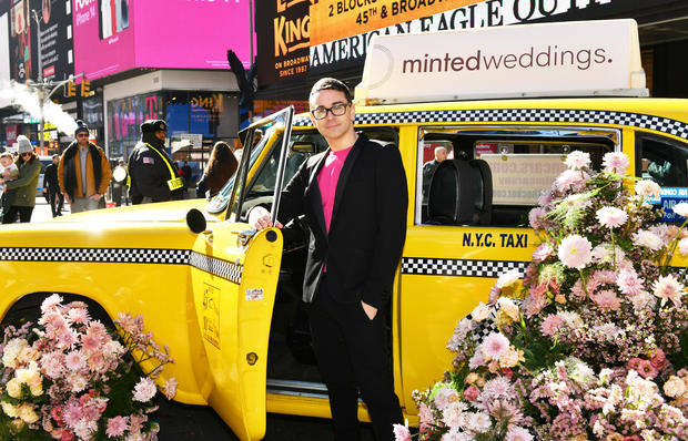 Christian Siriano attends as Minted Weddings rings in Valentine's Day with pop-up wedding ceremonies at Duffy Square in Times Square on February 14, 2023 in New York City. 