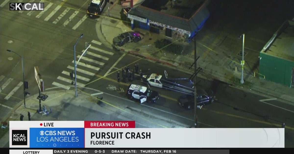 At least 3 hospitalized after pursuit crash in South Los Angeles - CBS ...