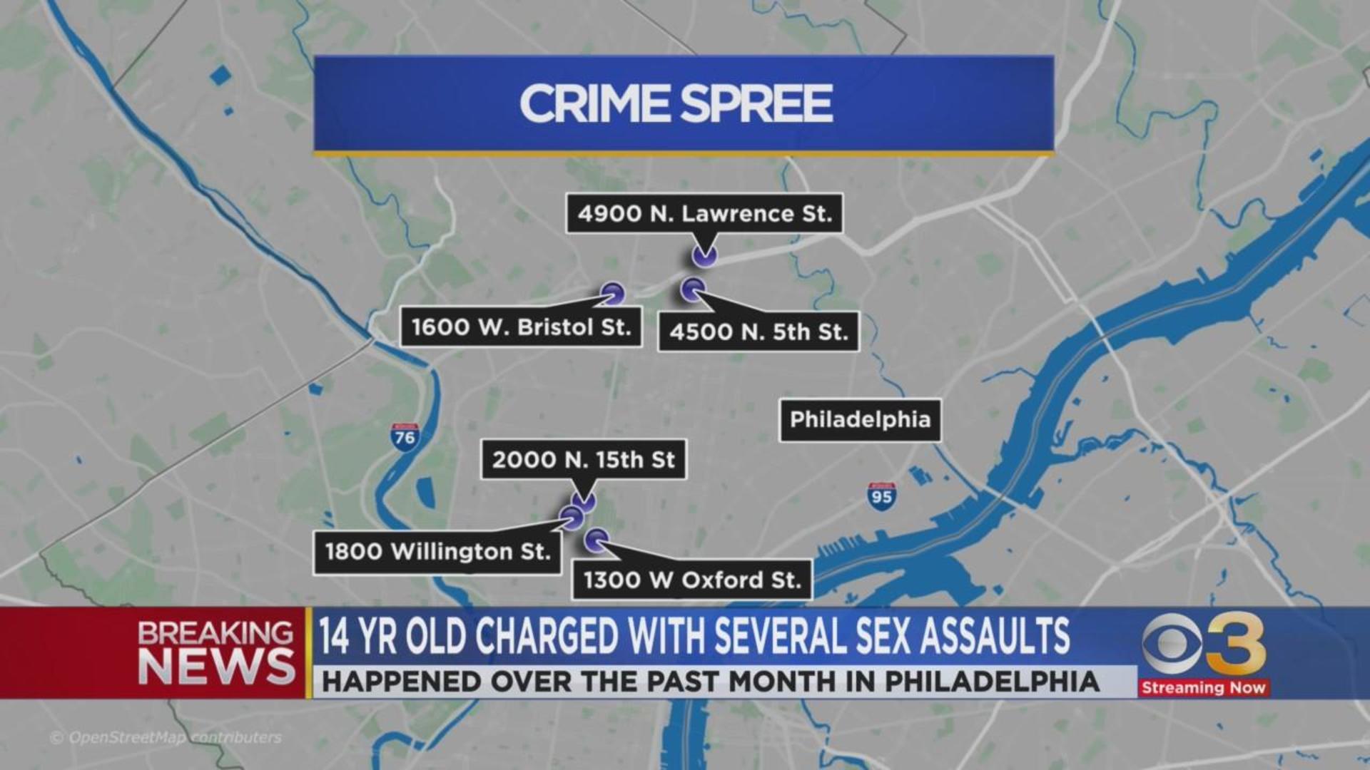 Update on 14-year-old boy charged with 6 sex assaults - CBS Philadelphia
