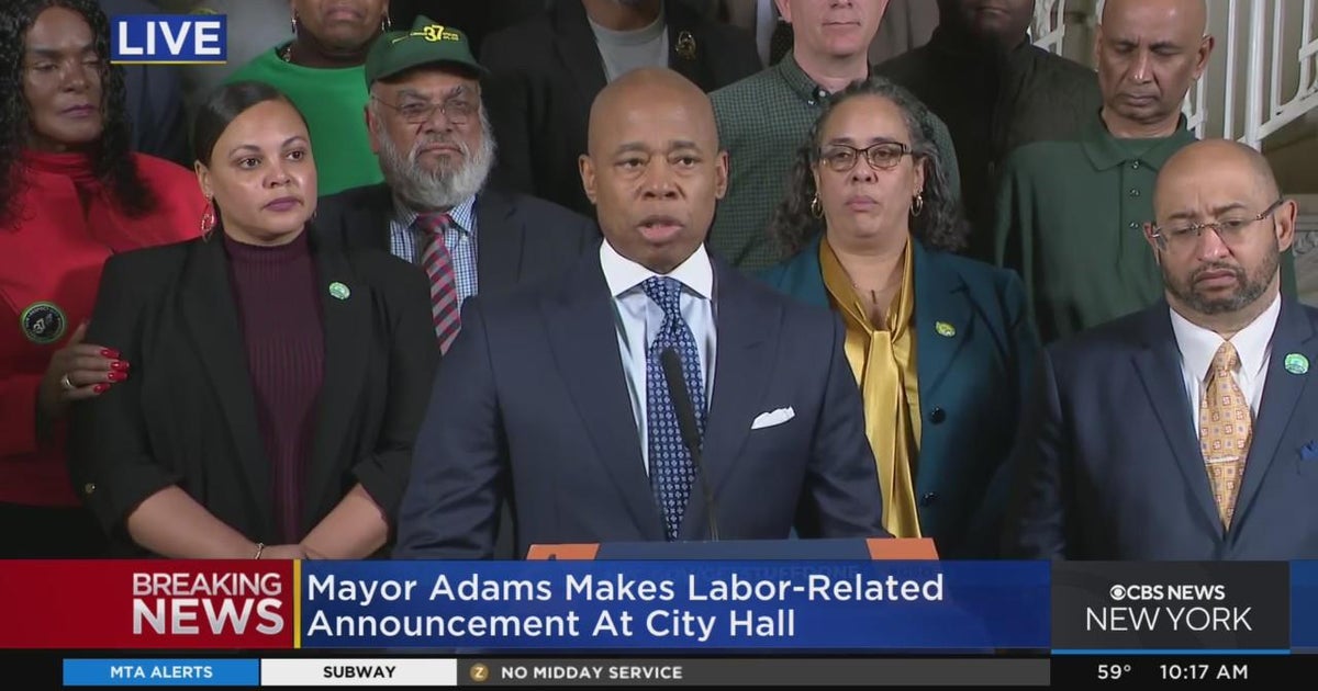 Mayor Adams makes labor announcement - CBS New York