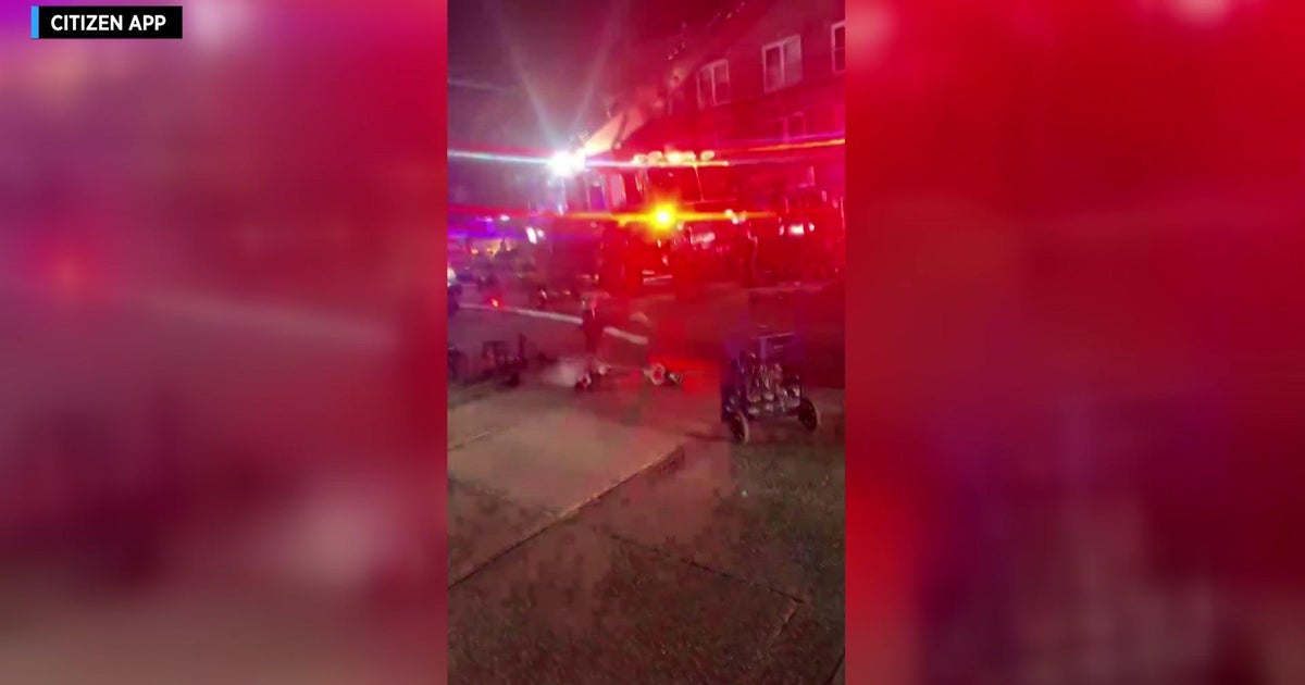 2 firefighters injured battling Brooklyn bike shop fire CBS New York